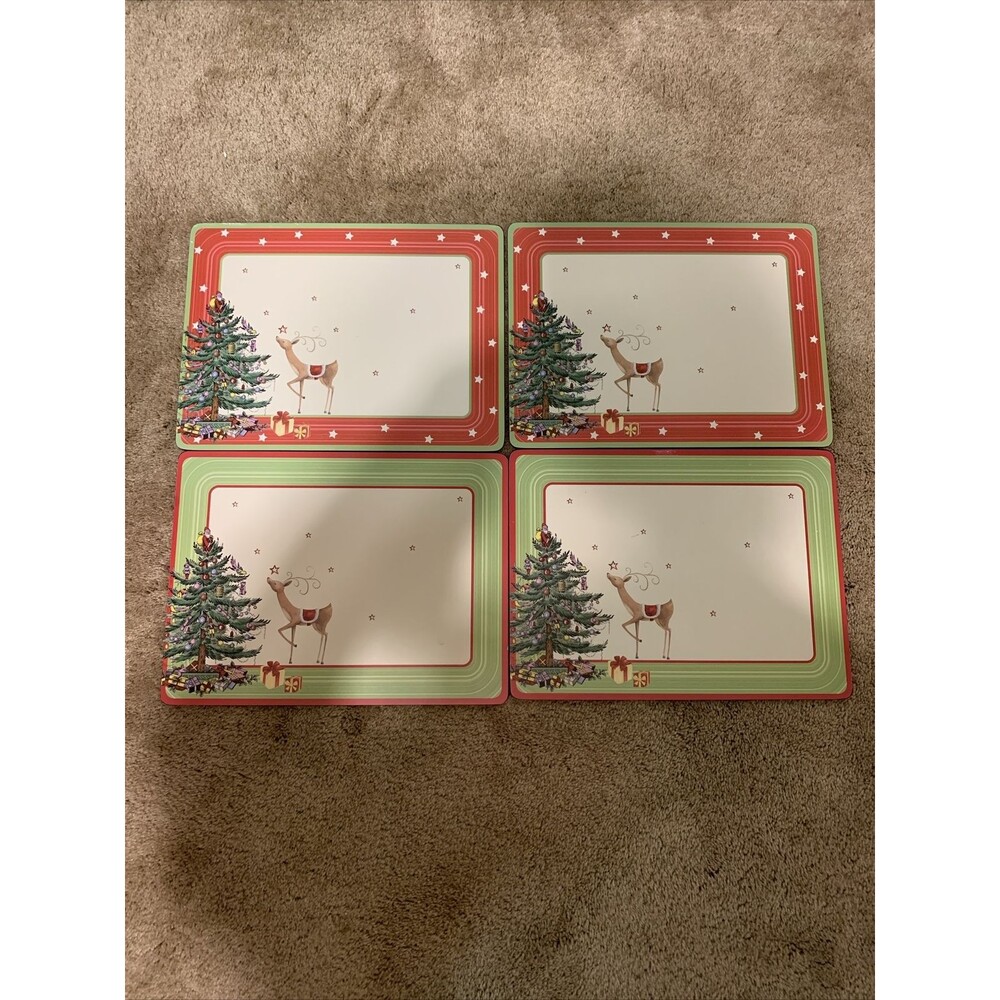 Vtg Spode Pimpernel Cork Backed Placemats Set Of 4